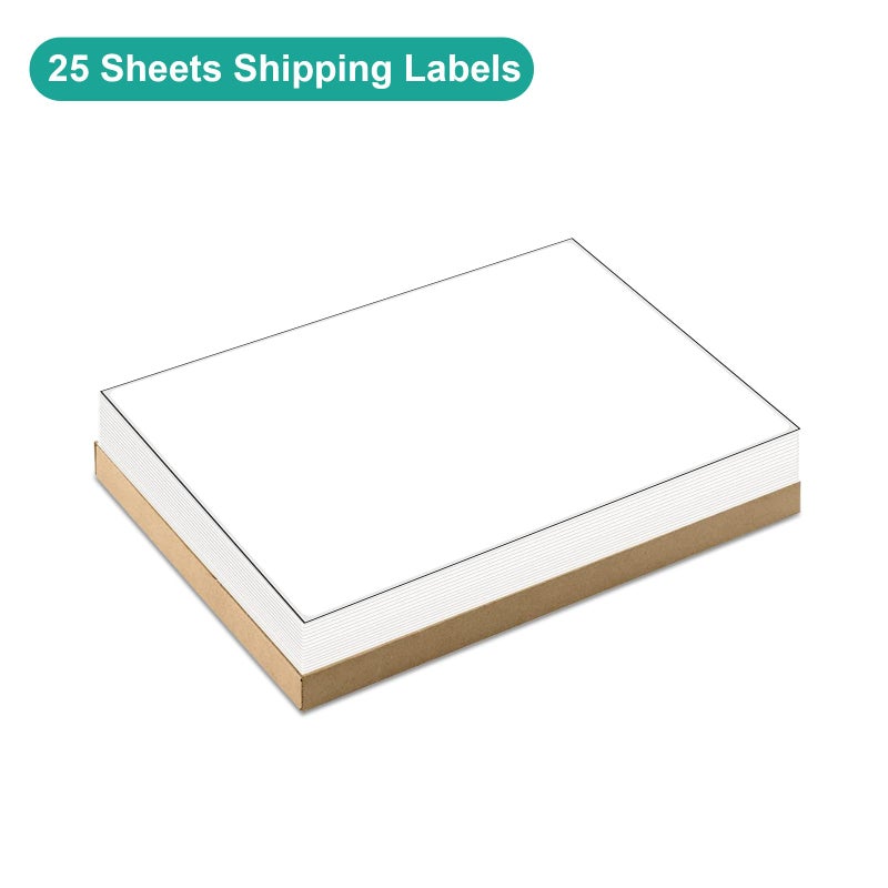 MFLABEL ورق ملصقات كامل MFLABEL - 25 ورقة 8.5" × 11" ملصقات فينيل بيضاء غير لامعة قابلة للطباعة لطابعات الحبر وطابعات الليزر، لاصق دائم للشحن، العنوان، التعبئة والتغليف والحرف اليدوية DIY - Image 3